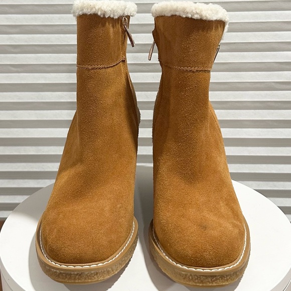 🌸FRANCO SARTO🌸 Ulayna Black Suede Ankle Wedge Boots Size: 9M - Picture 3 of 11